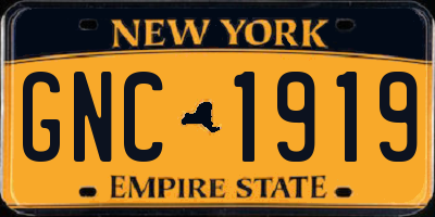 NY license plate GNC1919