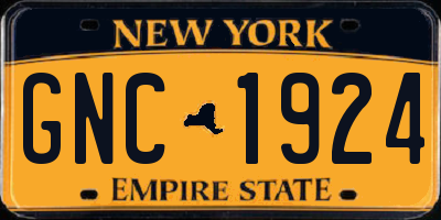 NY license plate GNC1924