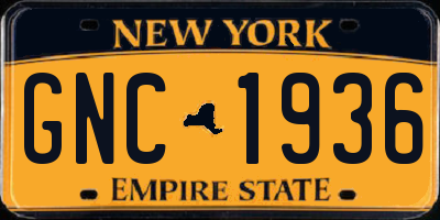 NY license plate GNC1936
