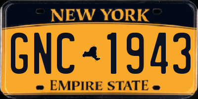 NY license plate GNC1943