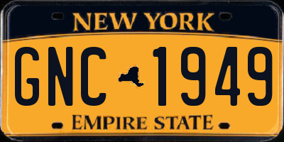 NY license plate GNC1949