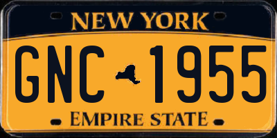 NY license plate GNC1955