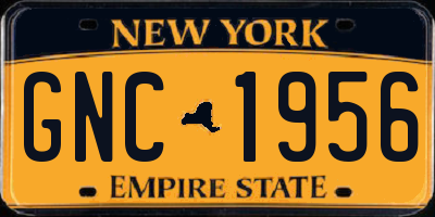 NY license plate GNC1956