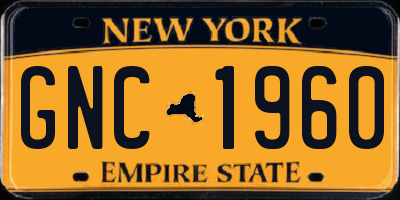 NY license plate GNC1960