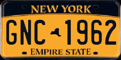 NY license plate GNC1962