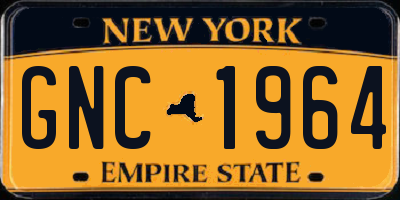 NY license plate GNC1964