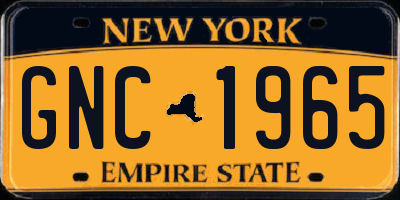 NY license plate GNC1965