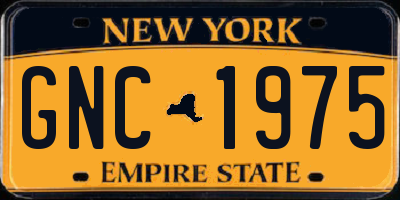 NY license plate GNC1975