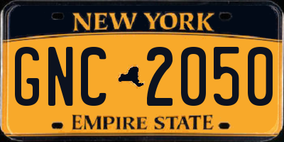 NY license plate GNC2050
