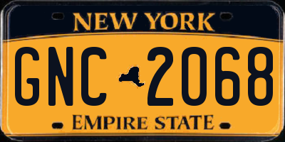 NY license plate GNC2068