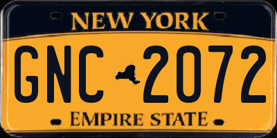 NY license plate GNC2072