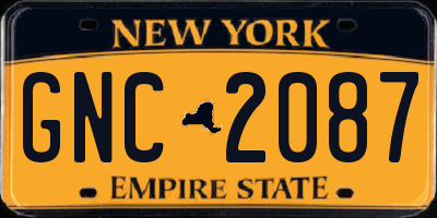 NY license plate GNC2087