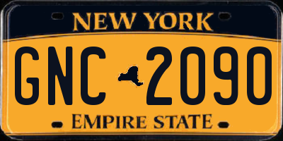 NY license plate GNC2090