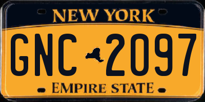 NY license plate GNC2097