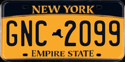 NY license plate GNC2099
