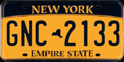 NY license plate GNC2133