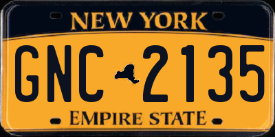 NY license plate GNC2135