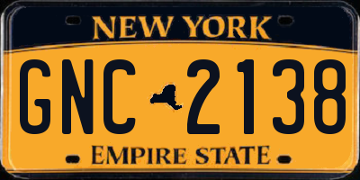 NY license plate GNC2138