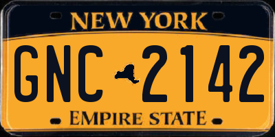 NY license plate GNC2142