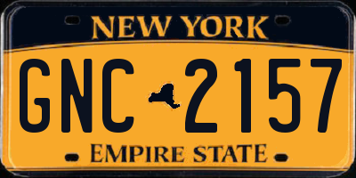 NY license plate GNC2157