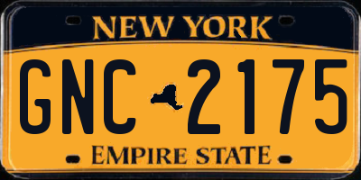 NY license plate GNC2175