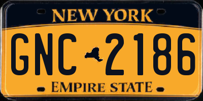NY license plate GNC2186