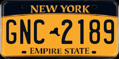 NY license plate GNC2189