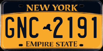 NY license plate GNC2191