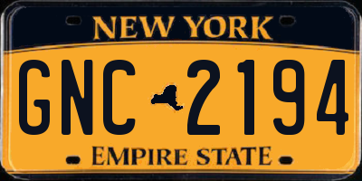 NY license plate GNC2194