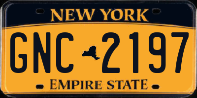 NY license plate GNC2197