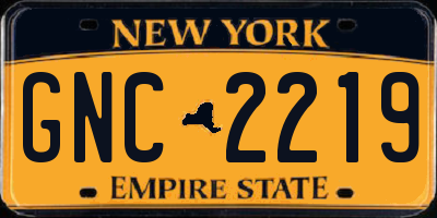 NY license plate GNC2219