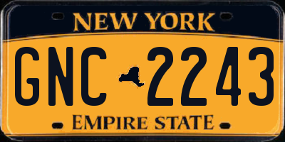 NY license plate GNC2243