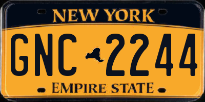 NY license plate GNC2244