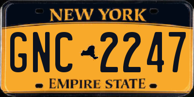 NY license plate GNC2247
