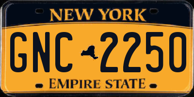 NY license plate GNC2250