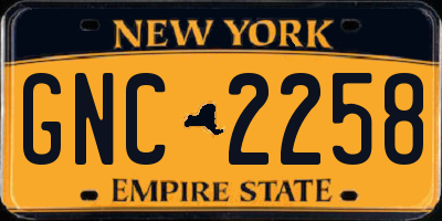NY license plate GNC2258