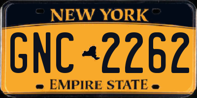 NY license plate GNC2262