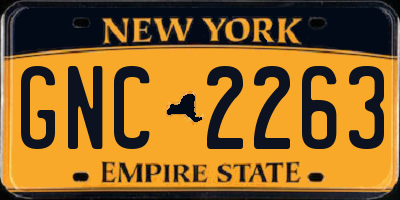 NY license plate GNC2263