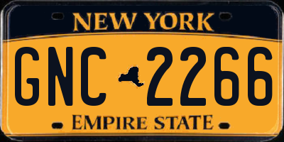 NY license plate GNC2266