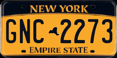NY license plate GNC2273