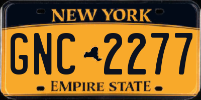 NY license plate GNC2277