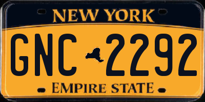 NY license plate GNC2292