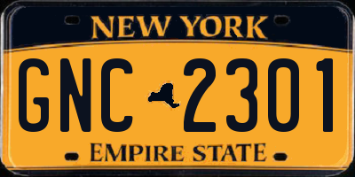 NY license plate GNC2301