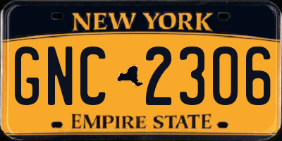 NY license plate GNC2306