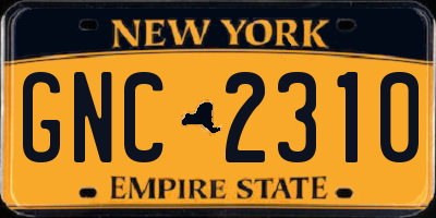 NY license plate GNC2310