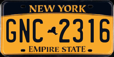 NY license plate GNC2316