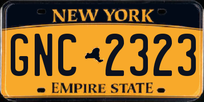 NY license plate GNC2323