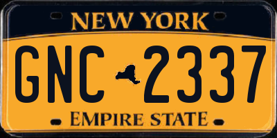 NY license plate GNC2337