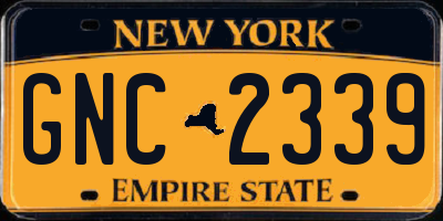 NY license plate GNC2339