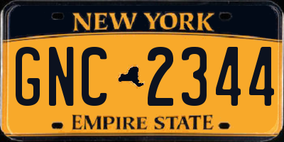 NY license plate GNC2344